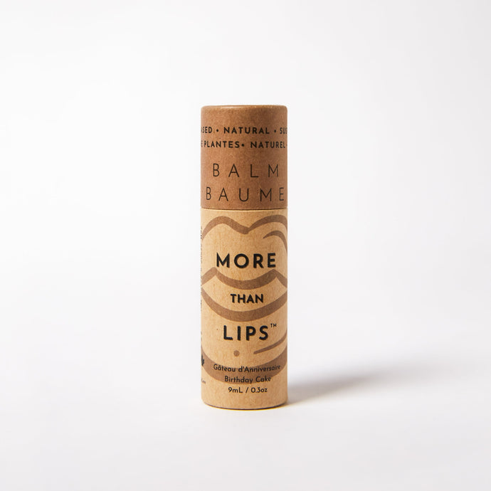 Vegan sustainable eco-friendly lip balm hand-poured in Toronto Canada woman owned business - Birthday Cake flavour