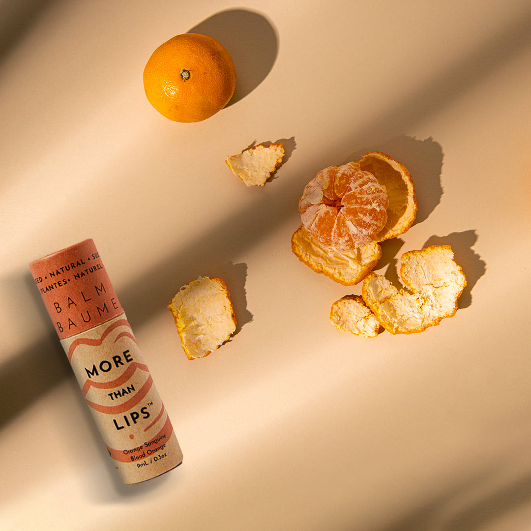Vegan sustainable eco-friendly lip balm hand-poured in Toronto Canada woman owned business - Blood orange flavour