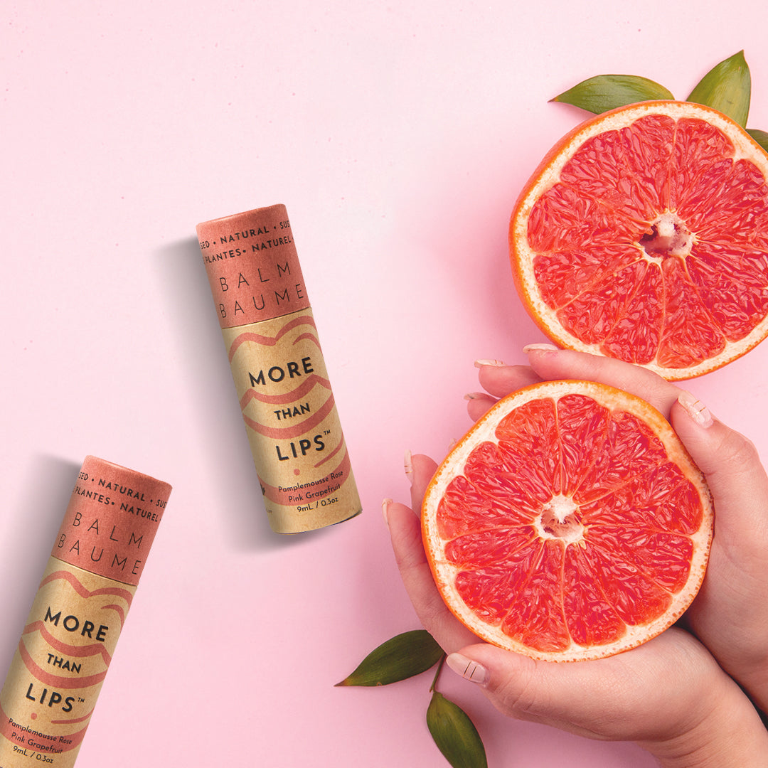 Vegan sustainable eco-friendly lip balm hand-poured in Toronto Canada woman owned business - Pink Grapefruit flavour