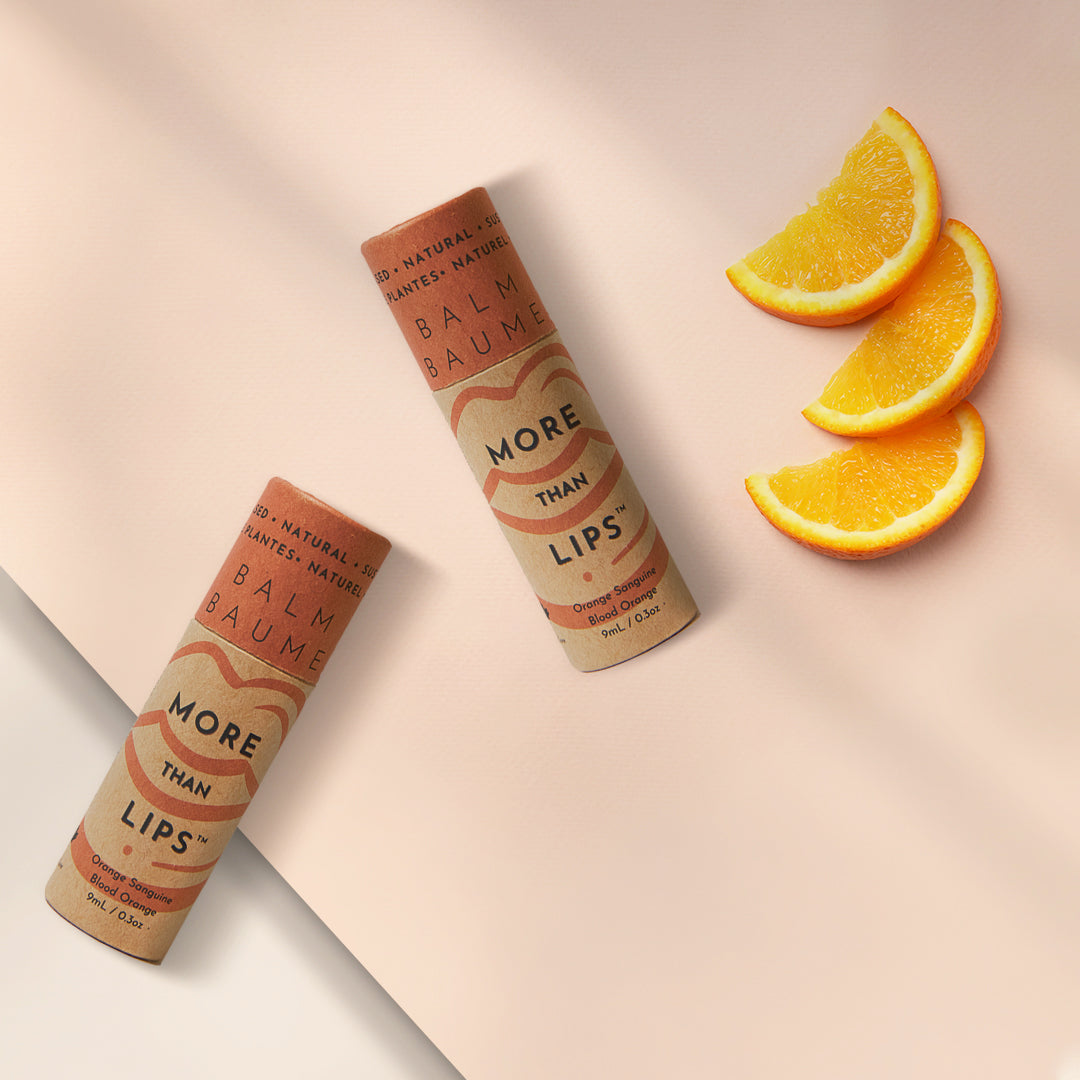 Vegan sustainable eco-friendly lip balm hand-poured in Toronto Canada woman owned business - Blood orange flavour