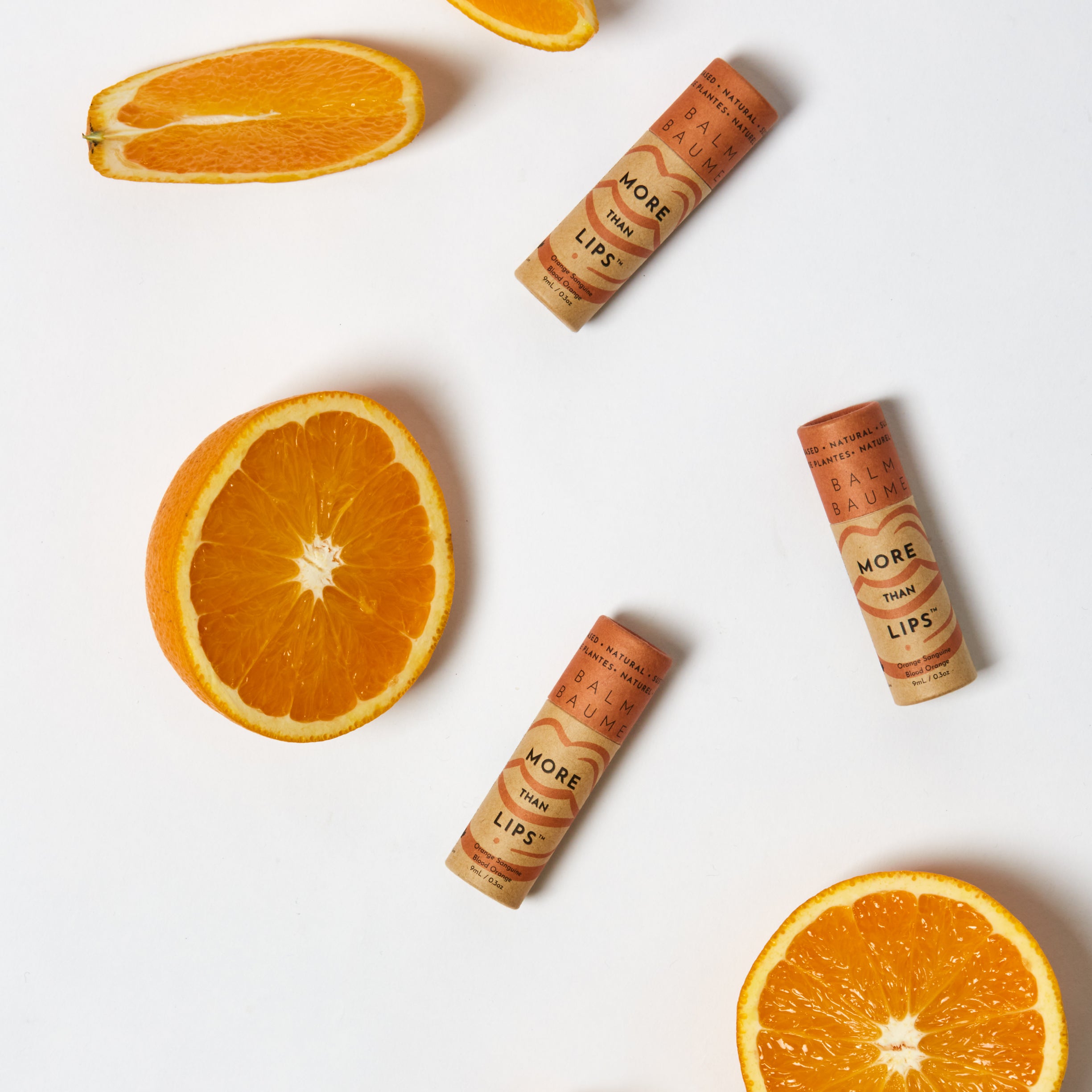 Vegan sustainable eco-friendly lip balm hand-poured in Toronto Canada woman owned business - Blood orange flavour